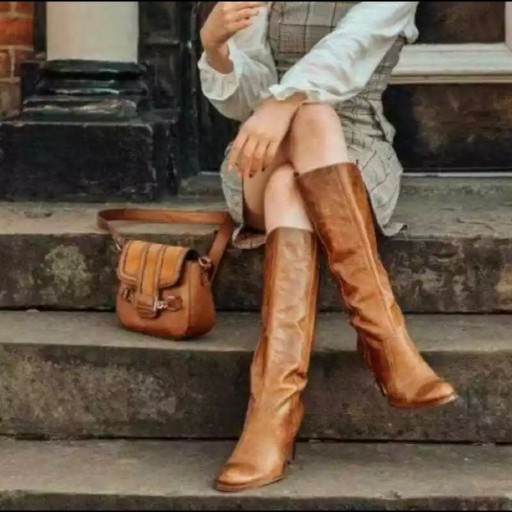 Knife modern western boot by Freebird cognac